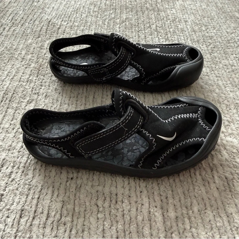 Nike Kids Black Water Shoes Sport‎ Sandals Adjustable Straps Size C8
